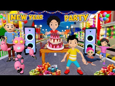 Happy New Year 2025 : New Year Party | New Year Wala Cartoon | Pagal Beta | Desi Comedy Video thumbnail