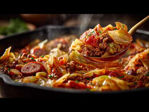 This Easy Cabbage and Ground Beef Dinner is Fast, Cheap, and Shockingly Delicious! One-Pan Dinner thumbnail