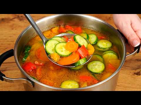 This vegetable soup recipe is delicious and nutritious, yet simple and easy to prepare. Healthy soup thumbnail