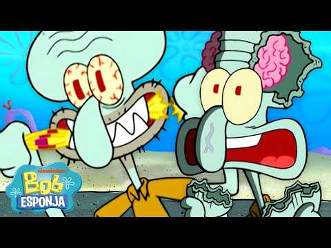 Bob Esponja | 45 minutos do Lula Molusco sobrecarregado 😭🎻  | Bob Esponja em Português thumbnail