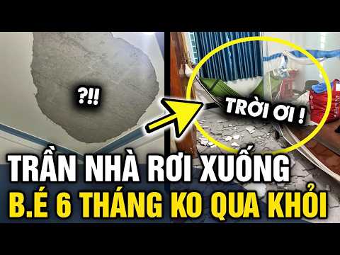 Đang NẰM NGỦ TRÊN GIƯỜNG, cháu b.é 6 tháng bị TRẦN NHÀ RƠI XUỐNG thương tâm | Tin 3 Phút thumbnail