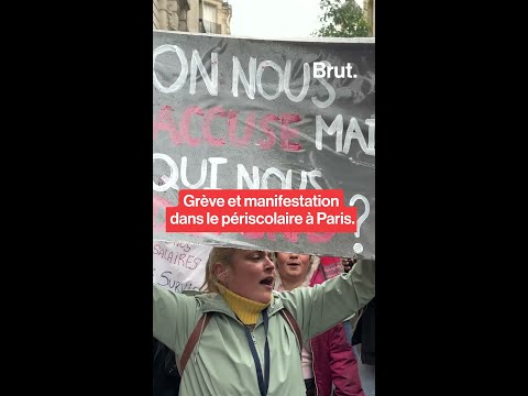 Grève et manifestation dans le périscolaire à Paris. thumbnail