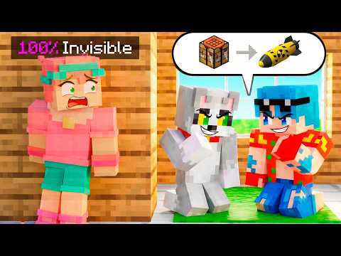 Me Hice INVISIBLE para ESPIAR a MIS AMIGOS en Minecraft 😱 LOS VECINOS #4 thumbnail