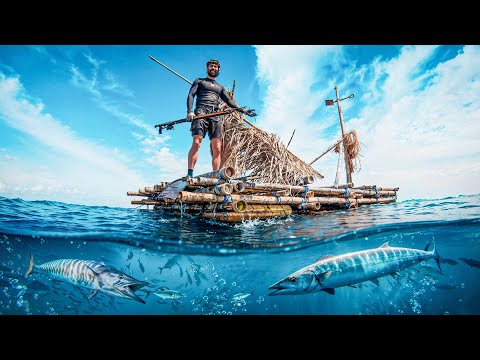 Spearfishing for Food on Bamboo Rafts (6000ft Deep Water) thumbnail
