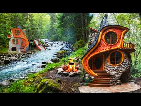 The secret to building a modern, earthen house with a private swimming pool and slide in real life thumbnail