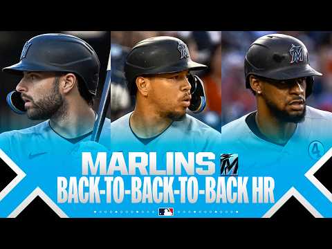 BACK-TO-BACK-TO-BACK HOMERS for the Marlins! (Their first 3 hits of the game) 🐟 | MLB Highlights thumbnail