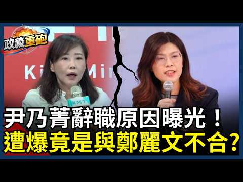 【政義重砲💥】友誼的小船翻了！尹乃菁辭職竟是與鄭麗文不合？！30年好友董智森揭內幕！昔"火線雙嬌"分崩離析？主因竟是尹乃菁「還想回歸社會」？｜三立新聞LIVE thumbnail