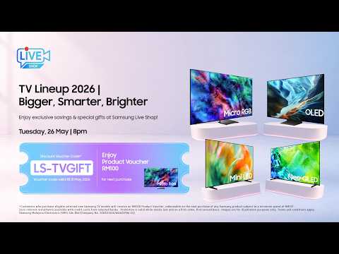 #SamsungLiveShop : [LIVE] TV Lineup 2026 | Bigger, Smarter, Brighter thumbnail