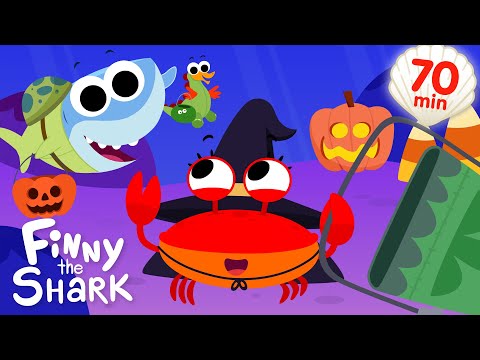 Hello My Friends + More | Kids Halloween Songs Plus Classroom Fun | Finny The Shark thumbnail