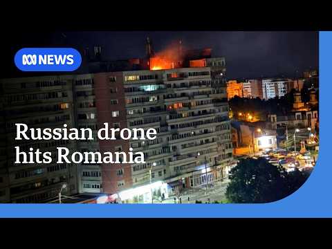 Russian drone crashes into Romanian apartment in ‘most serious incursion’ | ABC NEWS thumbnail