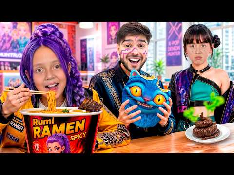 100 CAPAS de COMIDA con LAS GUERRERAS KPOP !! thumbnail