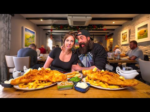 CAN MY SISTER BEAT 'THE GIANT SLAYER' FISH & CHIPS CHALLENGE? | BeardMeatsFood thumbnail