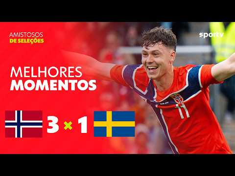 NORUEGA 3 X 1 SUÉCIA | MELHORES MOMENTOS | AMISTOSO INTERNACIONAL 2026 | sportv thumbnail