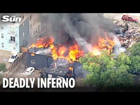 Huge blaze leaves at least 2 dead & 11 missing as flames rip through Dallas apartment block thumbnail