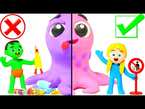 Sick Octopus VS Happy Octopus ★ Stop Motion Cartoons thumbnail