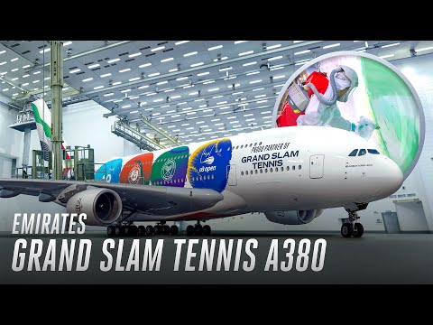 Emirates Grand Slam Tennis A380 Takes Flight | Livery Timelapse thumbnail