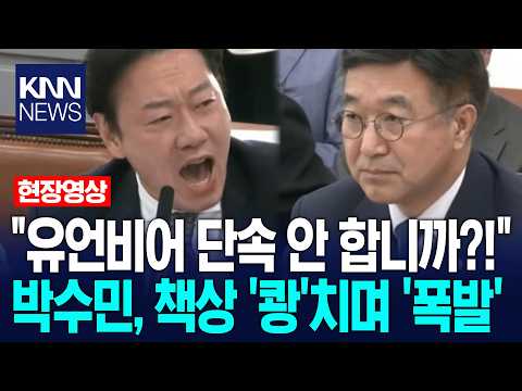 "유언비어 단속 안 합니까?!" 박수민, 책상 '쾅'치며 '폭발' / KNN thumbnail