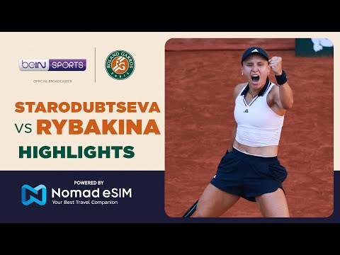 Yuliia Starodubtseva vs Elena Rybakina | Roland-Garros 2026 | Match Highlights thumbnail