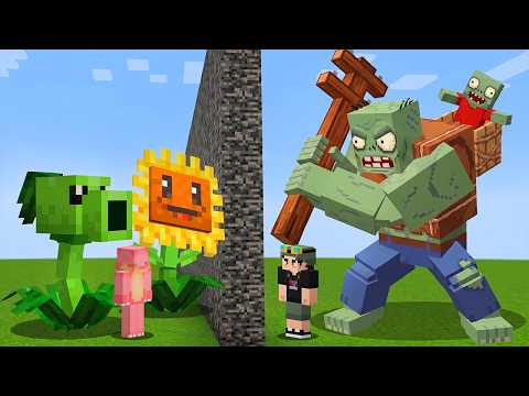 Hice TRAMPAS en BATALLAS de PLANTAS vs ZOMBIES en Minecraft thumbnail