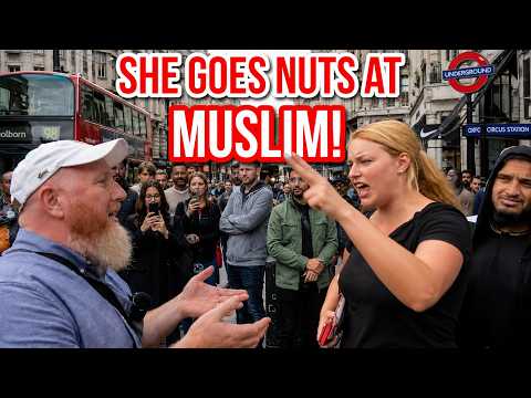 She Goes Nuts at Muslim! Hamza Vs Christian Lady | Speakers Corner | Hyde Park thumbnail