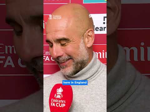 Pep Guardiola was so pleased to win the FA Cup despite their difficult train journey! ? #FACup thumbnail