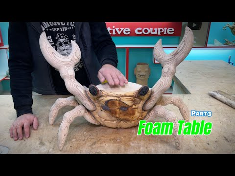 Стол из пенопласта. Часть 3. Ножки для стола в форме краба из дерева. thumbnail