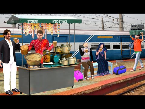 Railway Station Mein Lalchi Tea Stall Train Chai Wala Hindi Kahani Hindi Moral Stories Comedy Video thumbnail