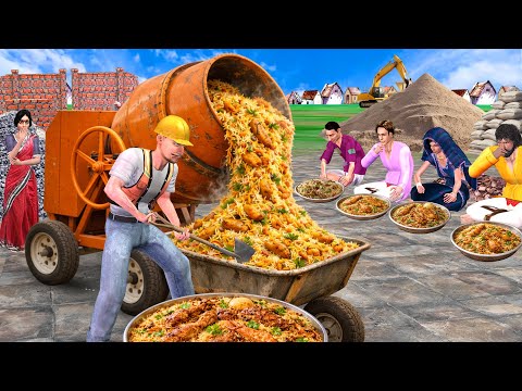 Construction Worker Ka Concrete Mixer Chicken Biryani Hindi Kahani Moral Stories Funny Comedy Video thumbnail