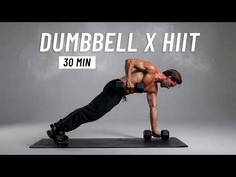 30 Min Full Body Dumbbell HIIT Workout - Strength Training & Fat Burn at Home thumbnail