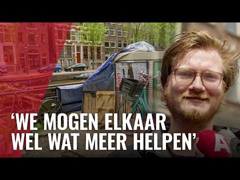 Stel kampeert al maanden in tent op Kloveniersburgwal thumbnail