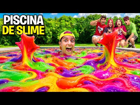 FIZ UMA PISCINA DE SLIME GIGANTE *A maior de todas ! thumbnail