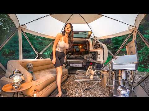 OVERNIGHT CAR CAMPING BESIDE A STREAM | NATURE ASMR thumbnail
