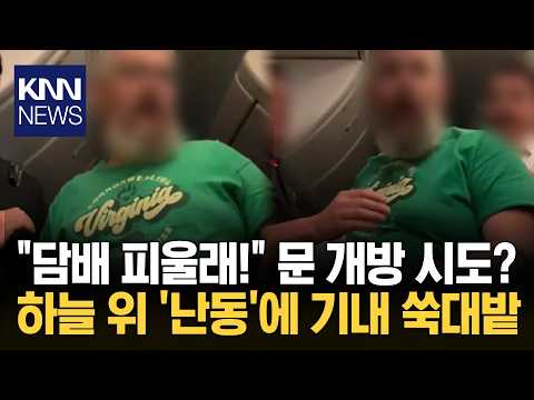 "담배 피우러 나갈래" 비행기서 흡연 요구제지하자 승무원 물어뜯어 '경악' / KNN thumbnail