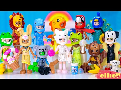 Animal costumes! Opening a complete set of LEGO minifig series 28 (& then giving them to minidolls) thumbnail