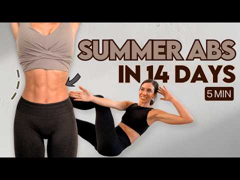 Summer Abs in 14 Days (deep core, lower abs and waist) | 5 min Home Workout with Lilly Sabri thumbnail