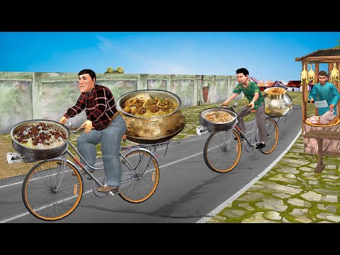 Cycle Biryani Wala Famous Indian Street Food Delivery Hindi Kahani Moral Stories New Comedy Video thumbnail