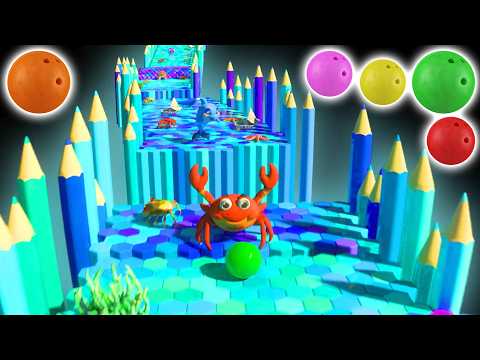 🌈🎳 Bowling Ball Smash Adventure Space Fiesta! Learn Numbers, Sea Animals & Vegetables 🐟🥕🔢✨ thumbnail