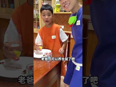 因为家里有猫，爸爸不同意儿子养仓鼠，结果… #不扫兴的爸爸妈妈 #温馨的家庭时刻 thumbnail