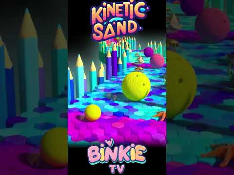 🎨🎳 Bowling Ball Smashes Kinetic Sand Colors Bright Race Adventure | Binkie TV thumbnail