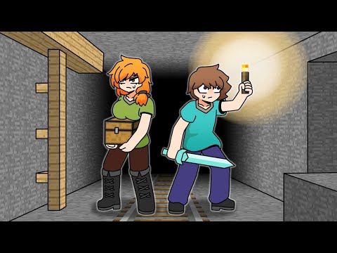 Steve and Alex went to an abandoned mine - Minecraft anime thumbnail