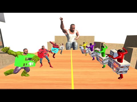 Tiny Franklin & Avengers House Vs Tiny Colourful Horror Police Station Man In Indian Bike Driving 3D thumbnail