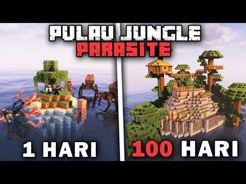 100 Hari Minecraft Pulau Jungle PARASITE Hardcore thumbnail