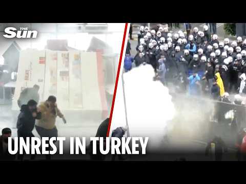 Chaos erupts in Turkey as riot police use tear gas to storm opposition party HQ thumbnail