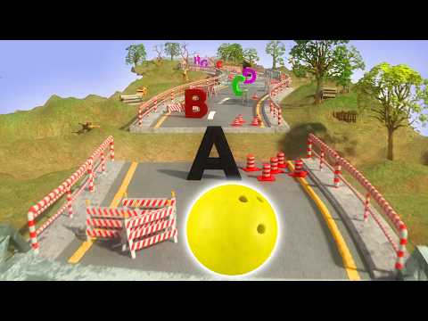 🎳 Kinetic Sand Bowling Ball Road Race! 🚗 Learn Common Items, ABC & Colors 🌈 Educational Adventure! thumbnail