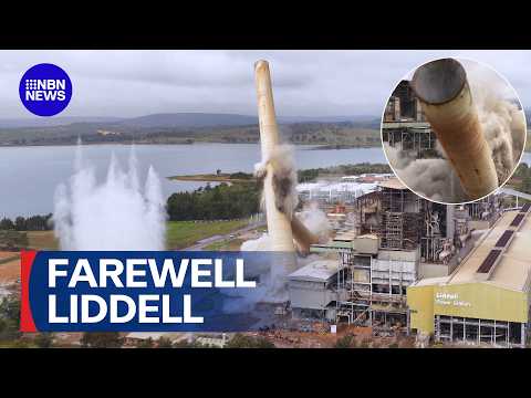 WATCH the moment giant power station stacks come crashing down | 9 News Australia thumbnail