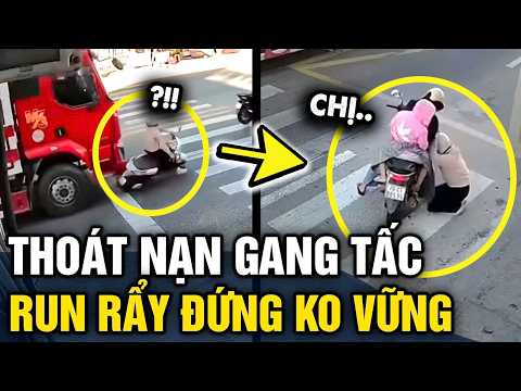 Thoát nạn TỪ GẦM XE TẢI, người phụ nữ bủn rủn tay chân ĐỨNG KHÔNG NỔI | Tin 3 Phút thumbnail