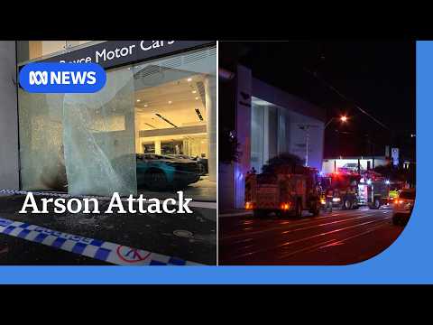 Melbourne luxury car dealership attacked by arsonists | ABC NEWS thumbnail
