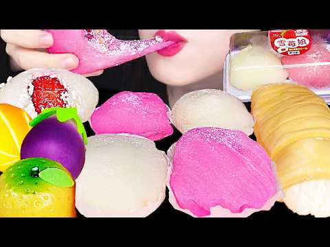 ASMR STRAWBERRY MOCHI CAKE 딸기 모찌 케이크 먹방 MUKBANG, EATING thumbnail