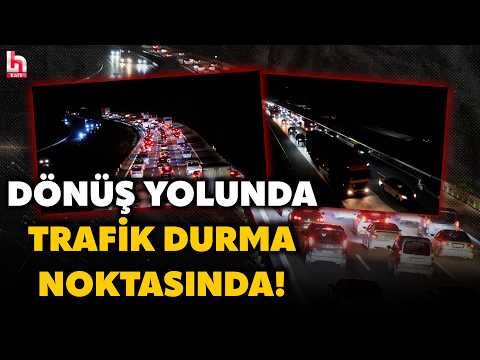 Bayram dönüşü kabusa döndü! Anadolu Otoyolu'nda trafik kilitlendi! thumbnail