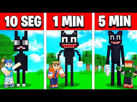 NOOB VS PRO: CONSTRUIR CARTOON CAT EM 5 MINUTOS / 1 MINUTOS / 10 SEGUNDOS NO MINECRAFT!! thumbnail